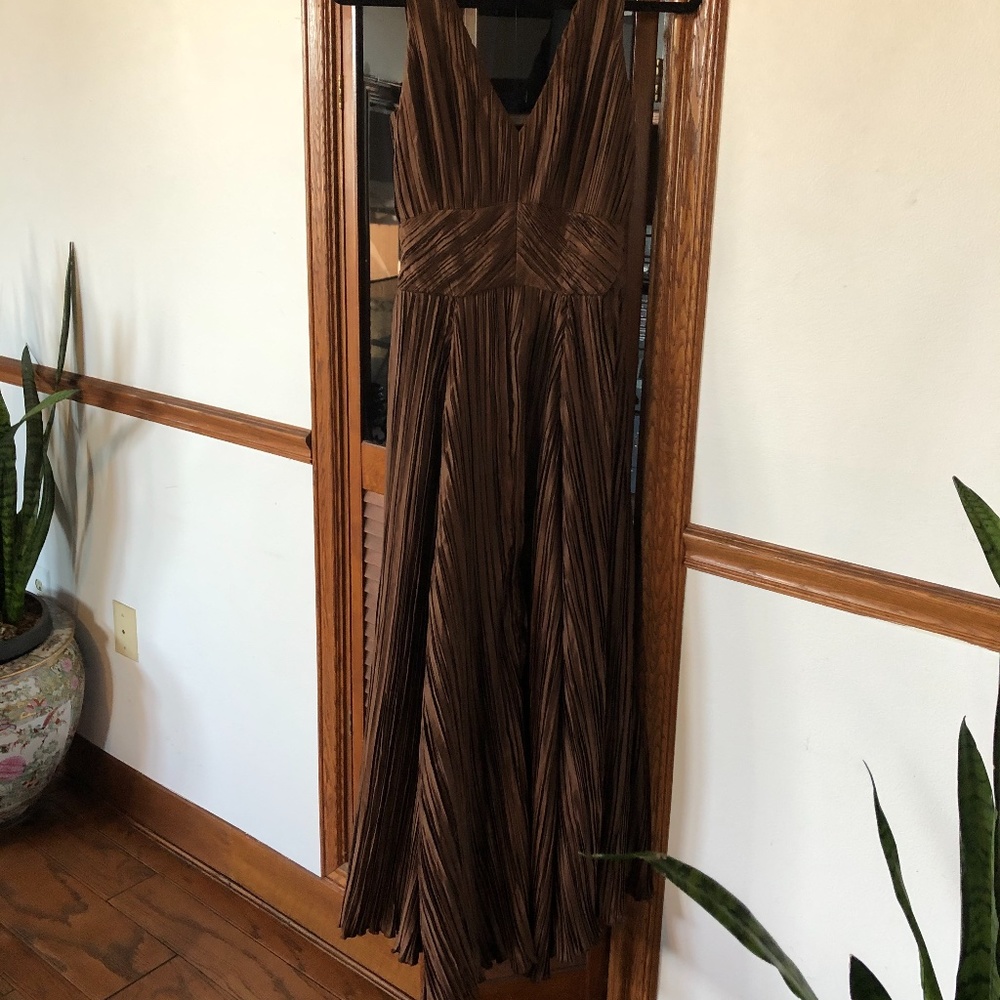 Cult Gaia - XS pleated buckle back dress. Angela rushed satin maxi. - Picture 8 of 10